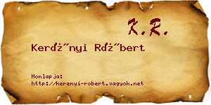 Kerényi Róbert névjegykártya